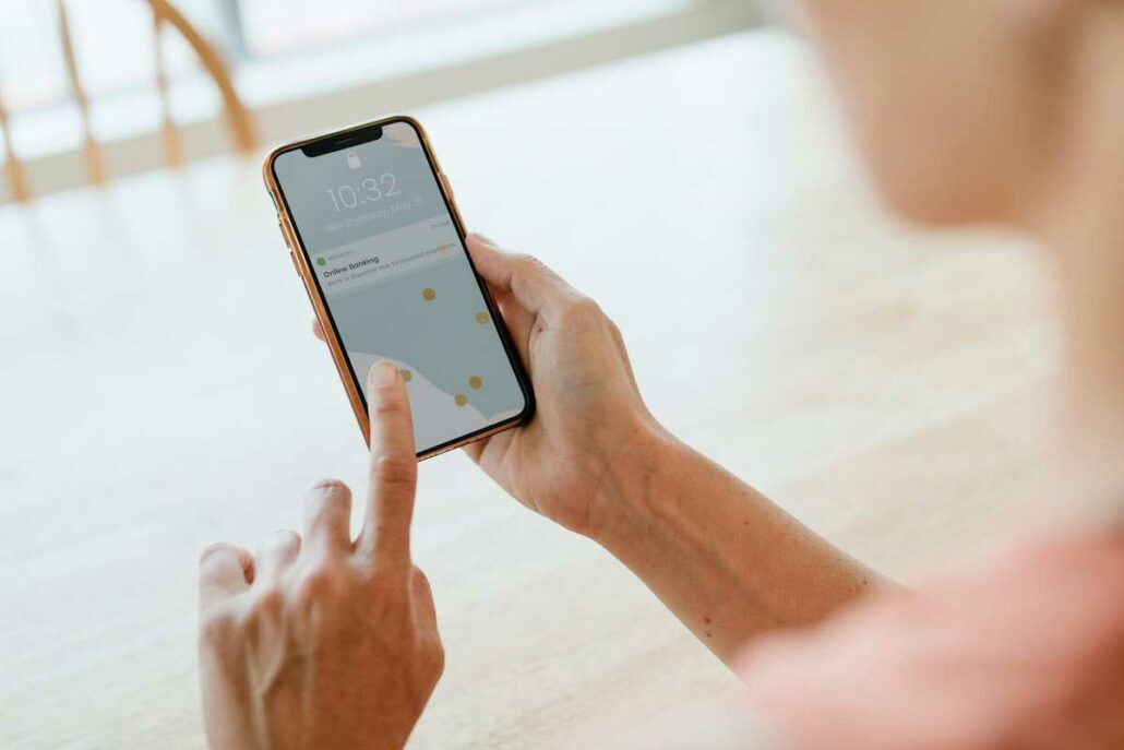 Woman checking phone